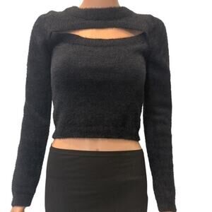 Goodnight Macaroon medium cutout fuzzy sweater top SP 2932